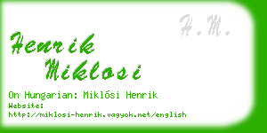 henrik miklosi business card